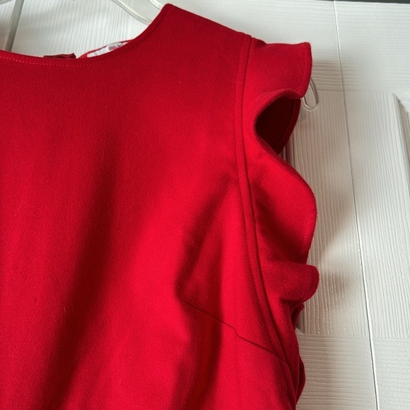 Vineyard Vines red ruffle flutter sleeve a-line sheath dress sz 8 - Picture 7 of 15